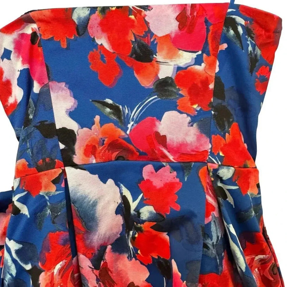 PARKER BLACK CHANTELLE STRAPLESS FLORAL-PRINT BOW DRESS LENNOX ROSE SZ 4 NWT - Picture 10 of 10